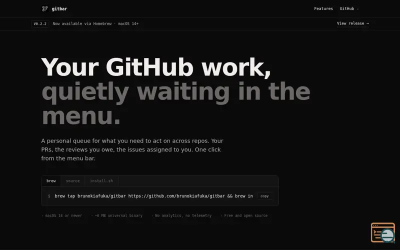 Screenshot of Gitbar