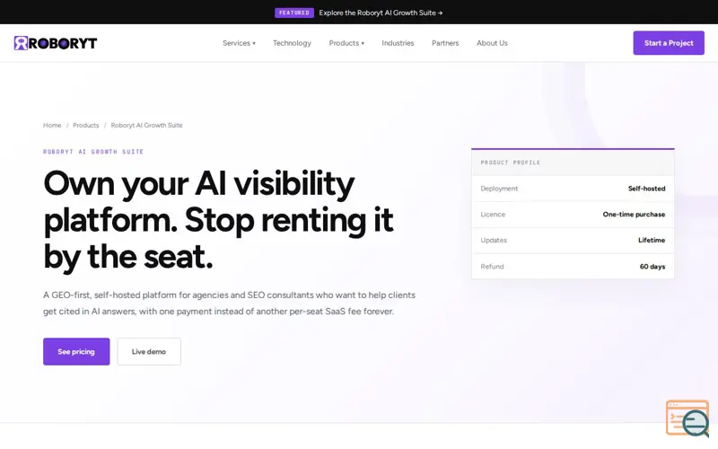 Screenshot of Robory Ai Growth Suite