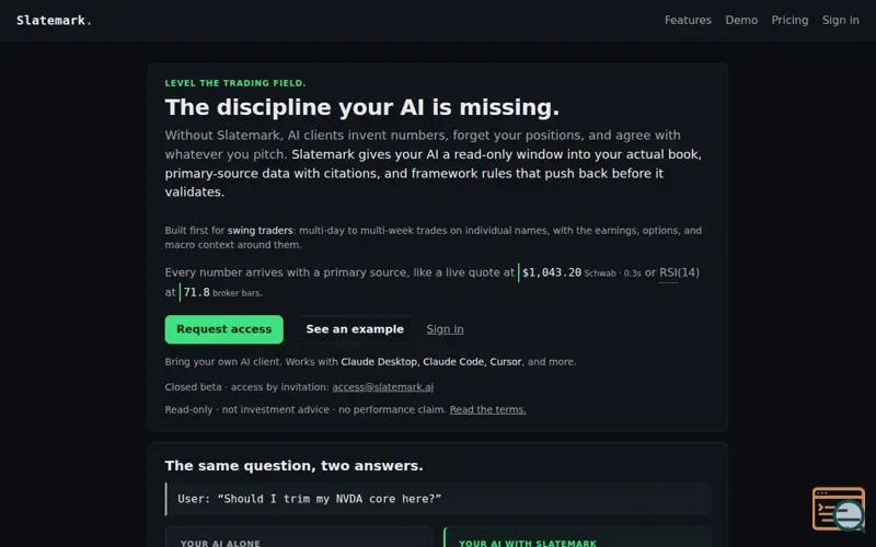 Screenshot of Slatemark