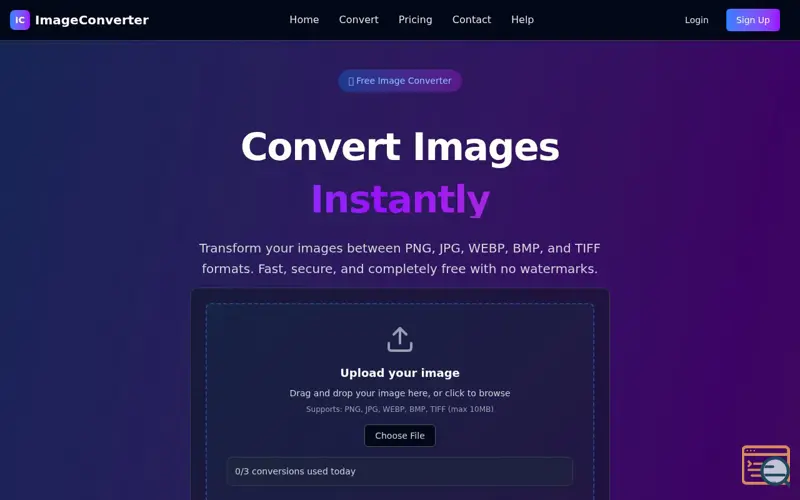 Screenshot of Image Converter, a launch using Titan Email