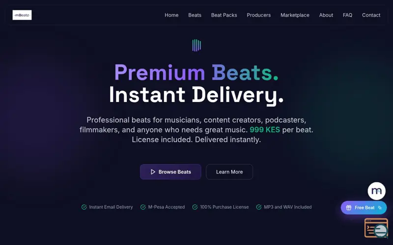 Screenshot of mBeatz Africa