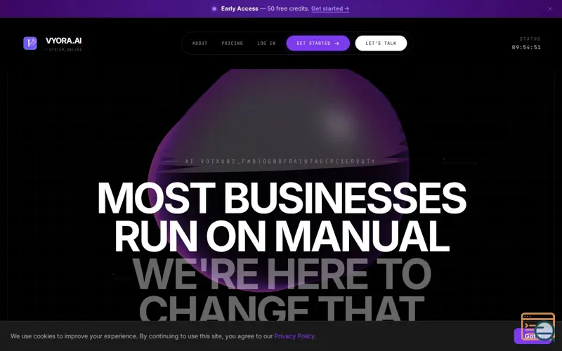 Screenshot of vyora.ai