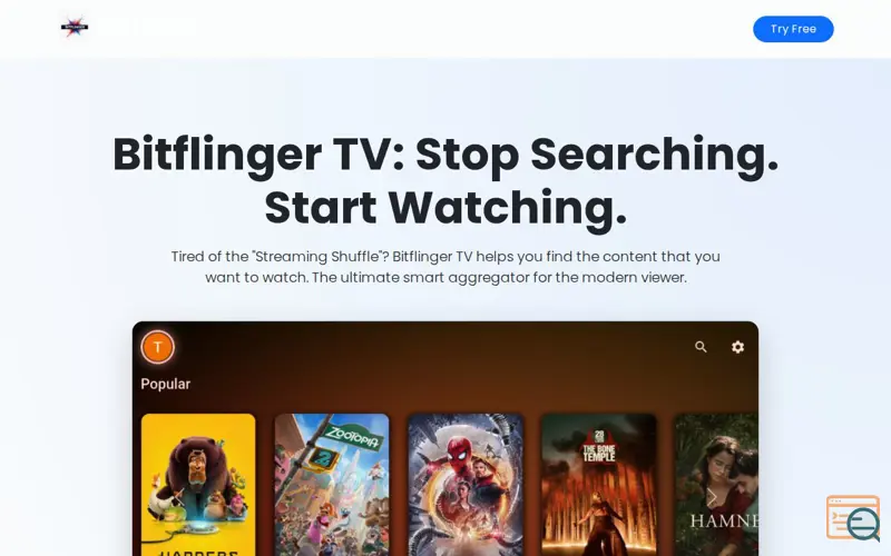 Screenshot of Bitflinger TV