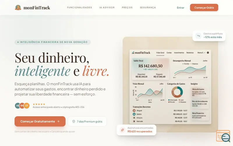 Screenshot of monFinTrack