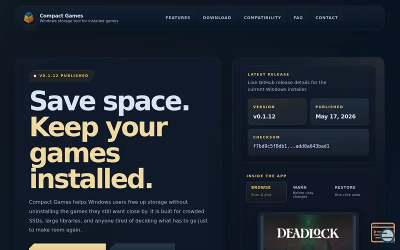 Screenshot of Compact Games