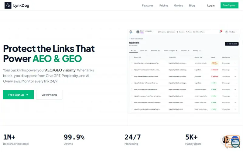 Screenshot of LynkDog, a launch using Gracker AI