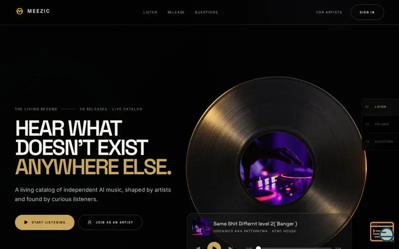 Screenshot of Meezic