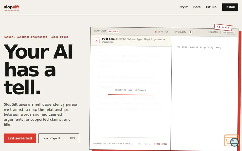 Screenshot of Slopsift