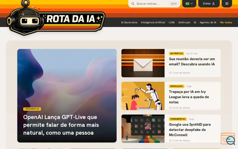 Screenshot of Rota da IA