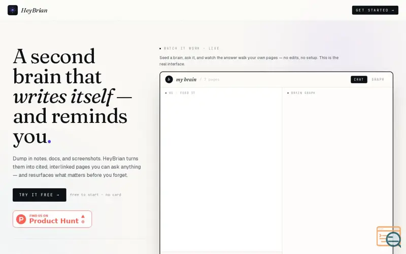 Screenshot of HeyBrian
