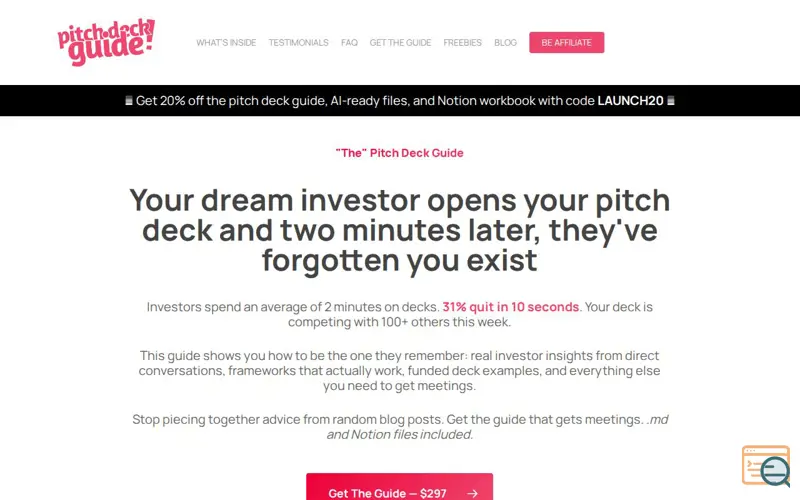Screenshot of Pitch Deck Guide