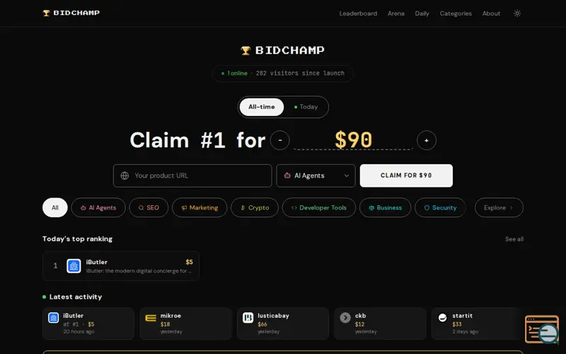 Screenshot of Bidchamp.lol