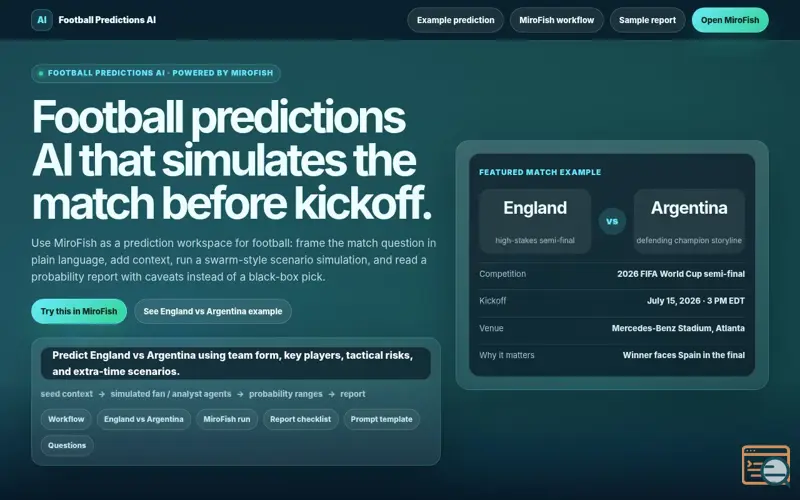 Screenshot of Football Predictions AI