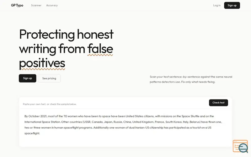 Screenshot of GPTypo