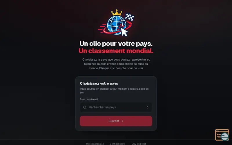 Screenshot of ClickToWin — World clip tournament