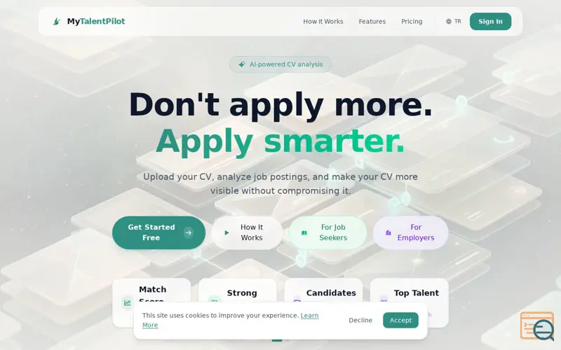 Screenshot of MyTalentPilot
