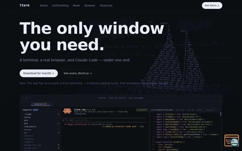 Screenshot of tterm
