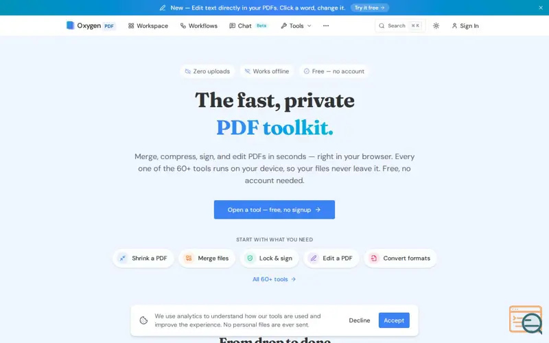 Screenshot of OxygenPDF