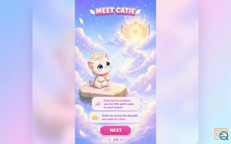 Screenshot of Catie Jump to Heaven - FREE BROWSER GAME