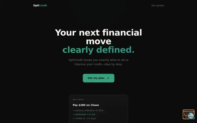 Screenshot of Opti Credit — A better way to decide