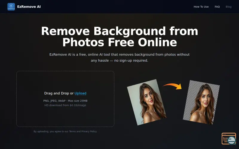 Screenshot of EzRemove AI