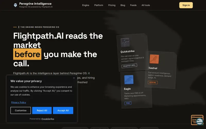 Screenshot of Peregrine OS Launch
