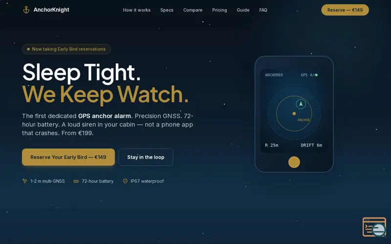 Screenshot of AnchorKnight, a launch using ZXCS Email