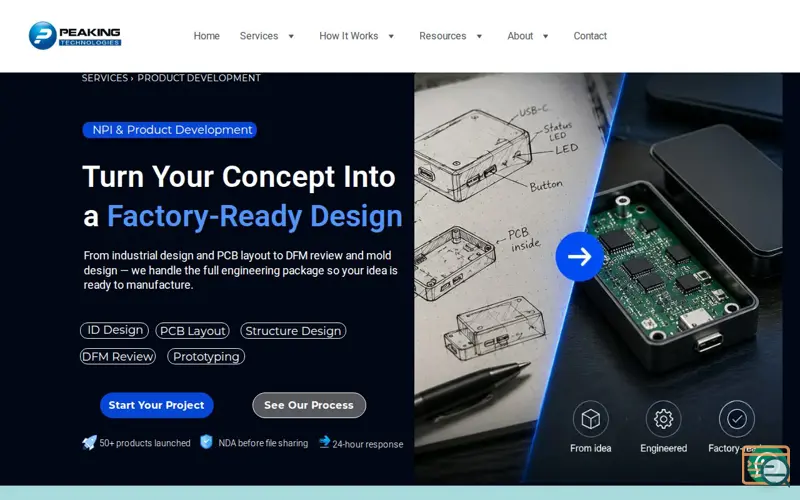 Screenshot of Electronics Product Development Services