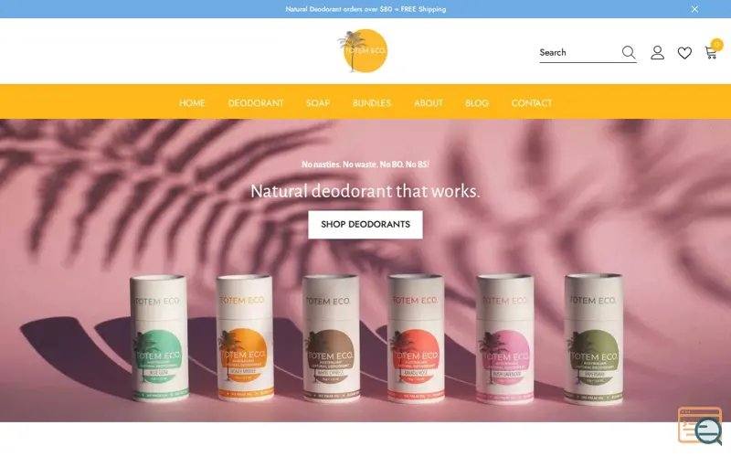 Screenshot of Totem Eco, a launch using Instafeed