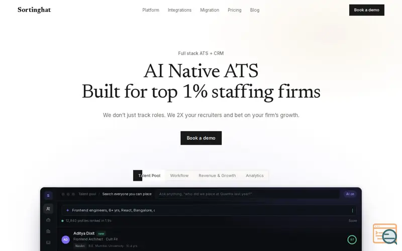Screenshot of Sortinghat