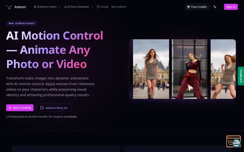 Screenshot of AI Motion Control – Free Online Tool to Animate Photos