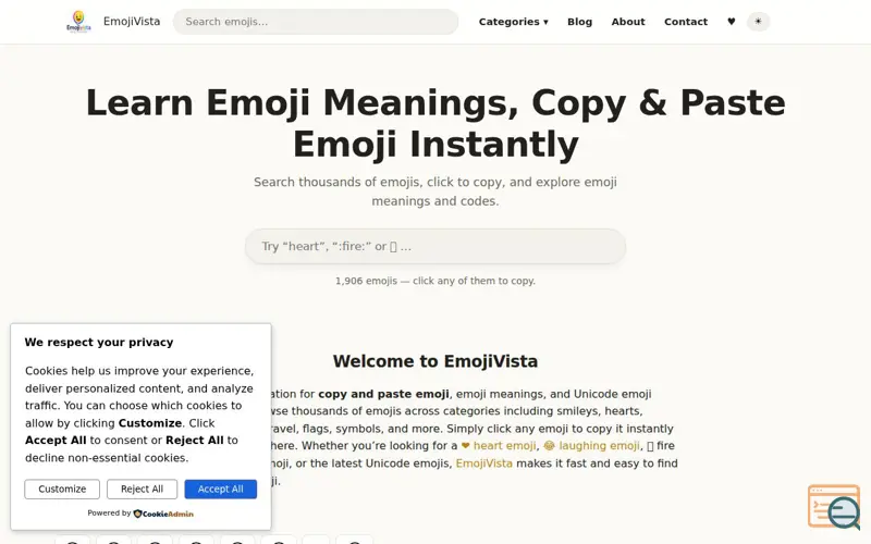 Screenshot of EmojiVista