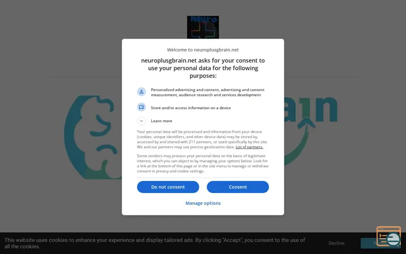 Screenshot of Neuroplusgbrain, a launch using Openprovider