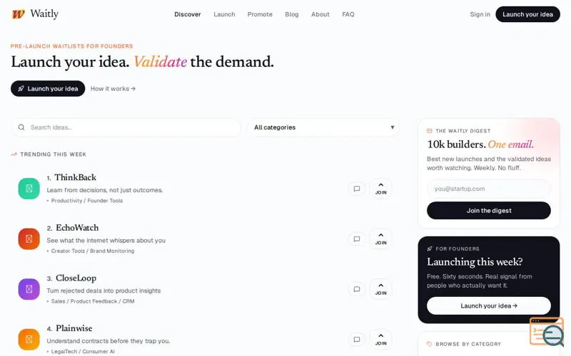 Screenshot of Waitly