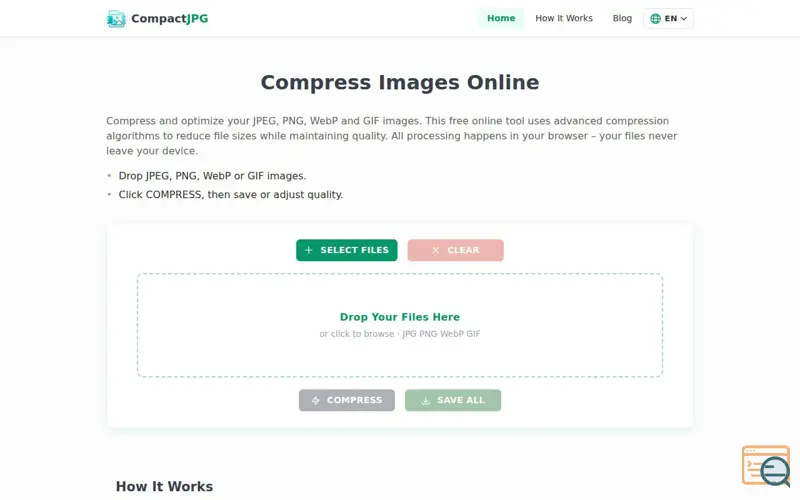 Screenshot of CompactJPG