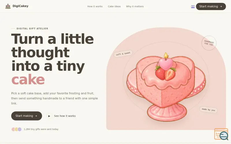 Screenshot of DigiCakey