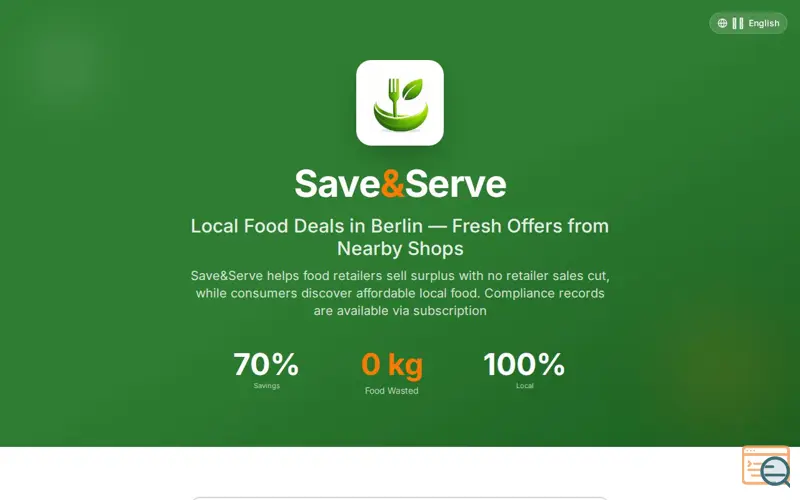 Screenshot of Save&Serve