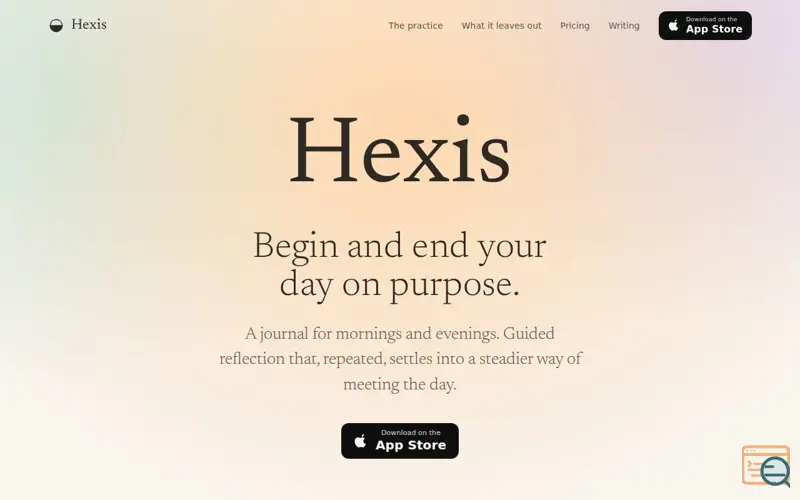 Screenshot of Hexis Journal