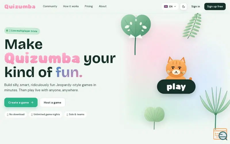 Screenshot of Quizumba