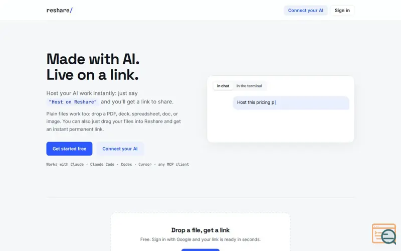 Screenshot of Reshare