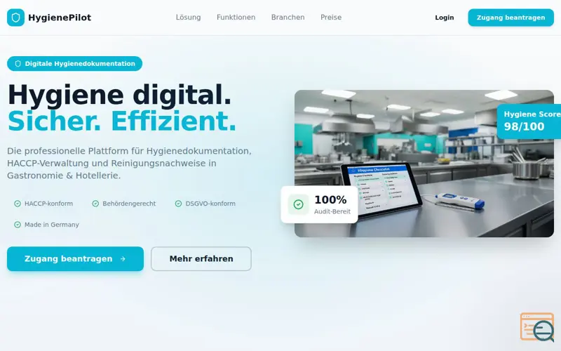 Screenshot of HygienePilot
