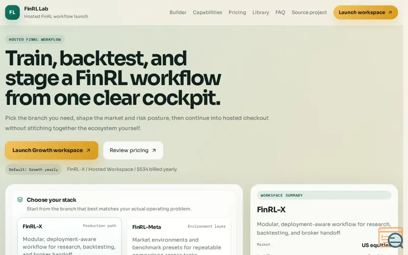 Screenshot of FinRL Lab