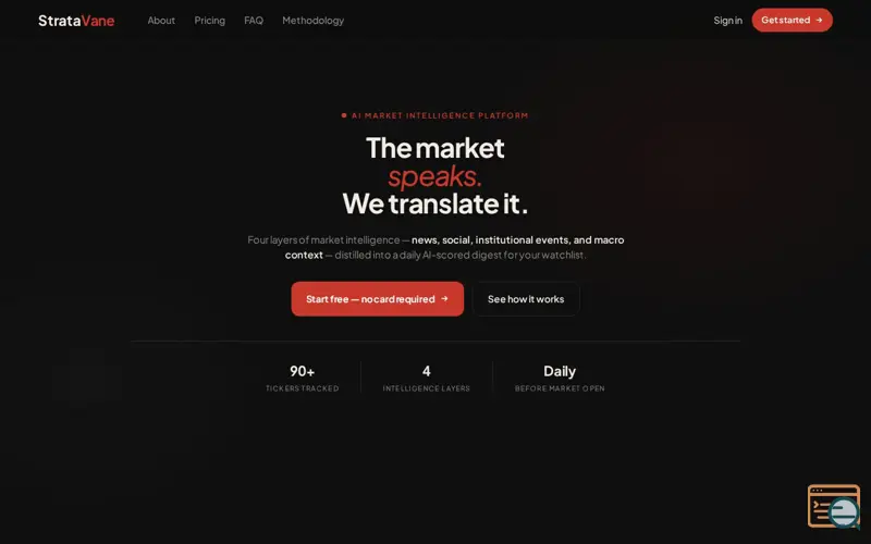 Screenshot of StrataVane