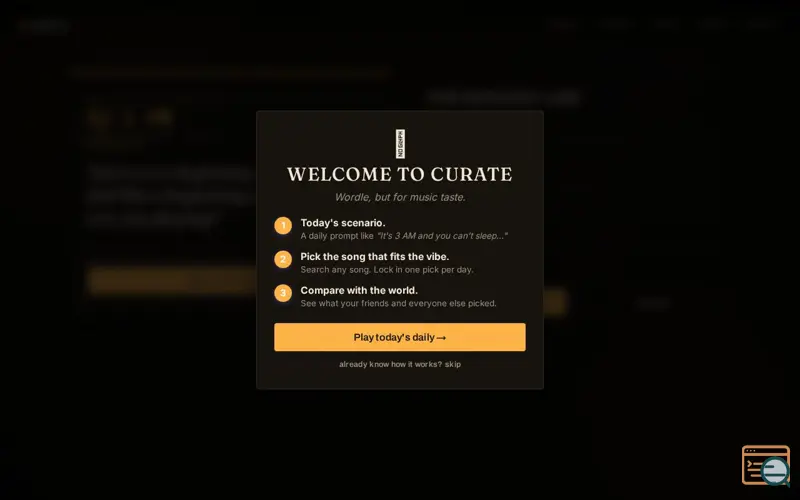 Screenshot of Curate
