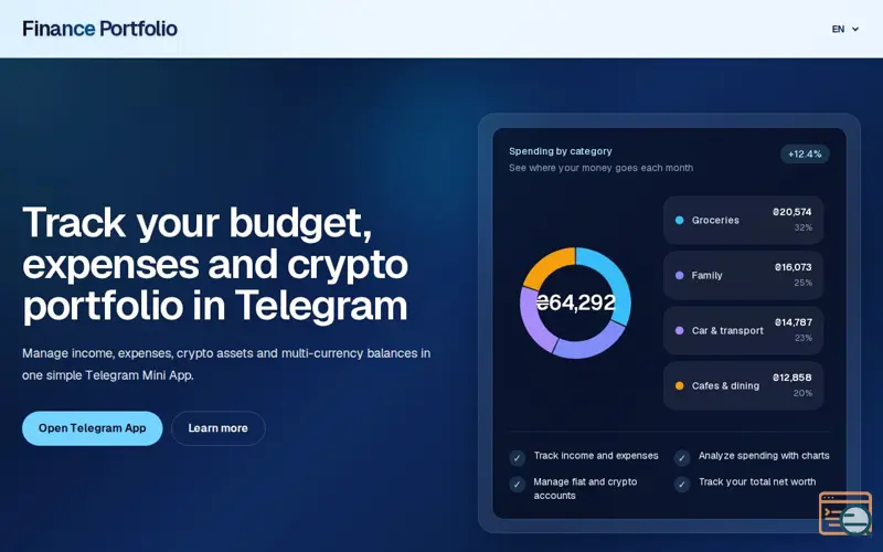 Screenshot of Finance Portfolio