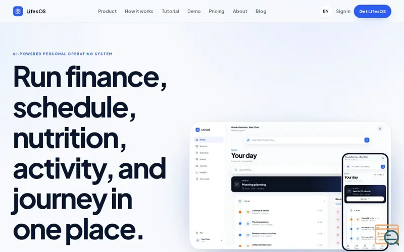 Screenshot of LifesOS — Your AI-Powered Personal Operating System