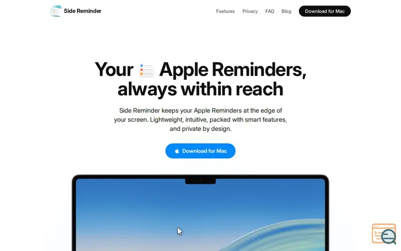 Screenshot of Side Reminder