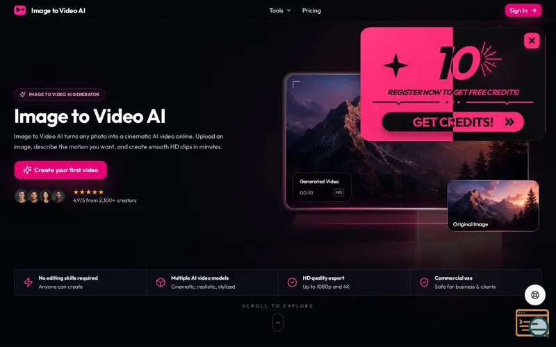 Screenshot of Image to Video AI, a launch using Ngrok