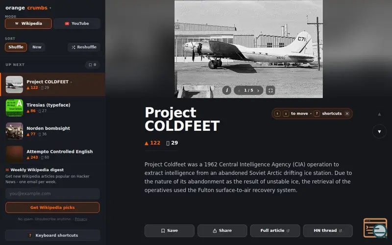 Screenshot of Orangecrumbs