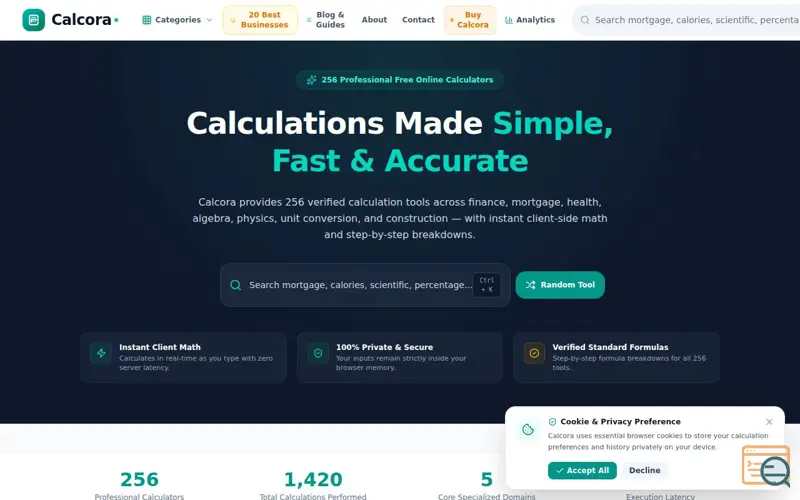 Screenshot of Calcora